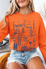UL180P-E3188 Ski Doodle Graphic Plus Sweatshirt $25