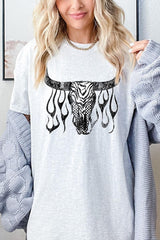 5000P-E3176 Western Bullskull Graphic Plus Heavy Cotton Tee $12.75