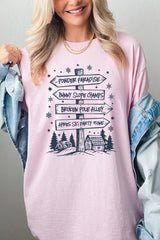 5000P-E3189 Ski Lodge Signs Graphic Plus Heavy Cotton Tee $12.75