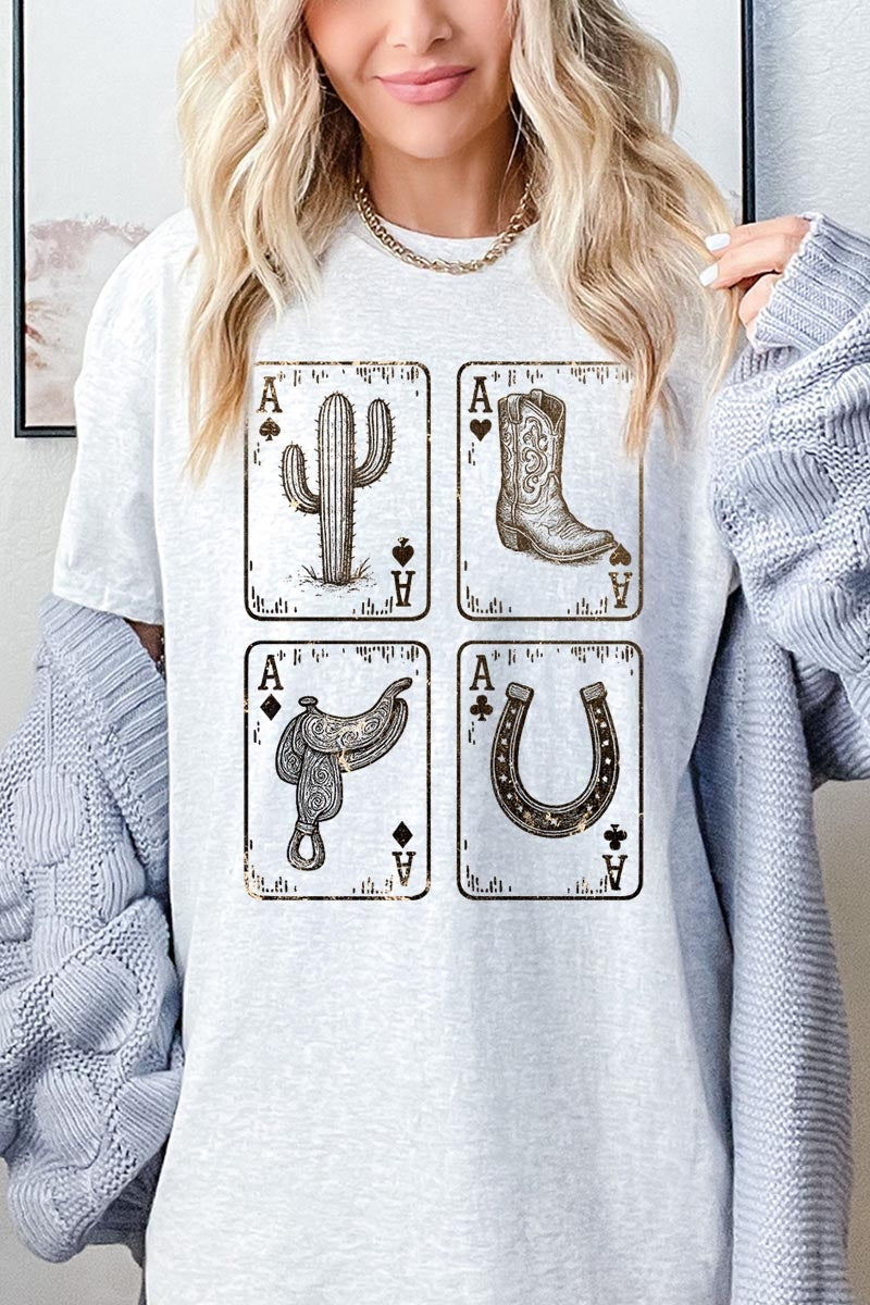 5000P-E3094 Western Cowgirl Card Graphic Plus Heavy Cotton Tee $12.75