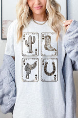 5000P-E3094 Western Cowgirl Card Graphic Plus Heavy Cotton Tee $12.75