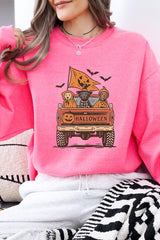 UL180-E3150 Halloween Truck Dogs Graphic Sweatshirt $20