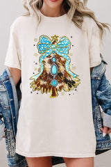 5000P-E3184 Turquoise Christmas Tree Graphic Plus Heavy Cotton Tee $12.75