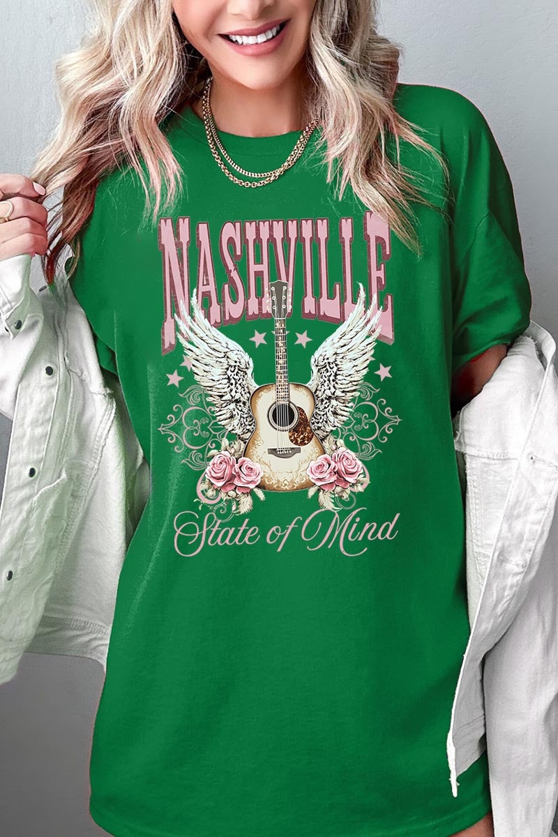 5000-E3157 Nashville Rose Graphic Heavy Cotton Tee $9