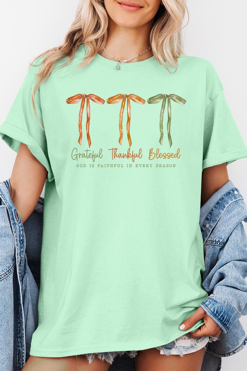 5000P-E3111 Grateful Thankful Blessed Plus Heavy Cotton Tee $12.75