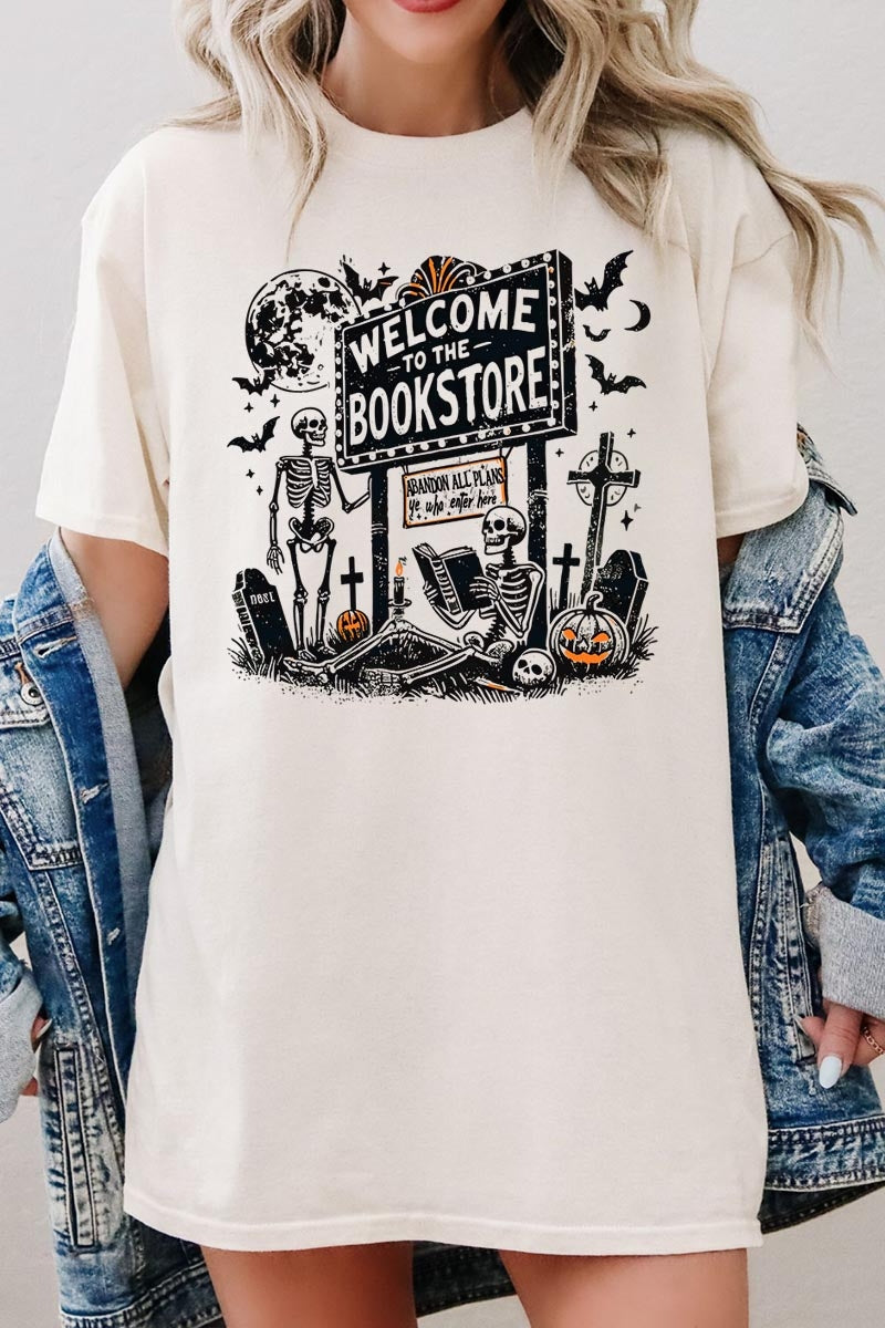 5000-E3122 Bookstore Halloween Graphic Heavy Cotton Tee $9