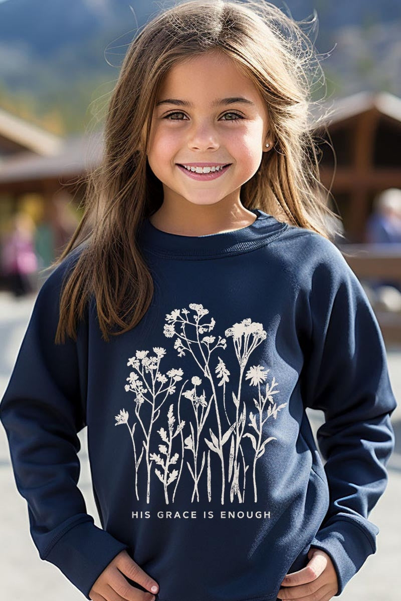 UL180B-E3146Z Christian Wildflower Kids Graphic Sweatshirt $20