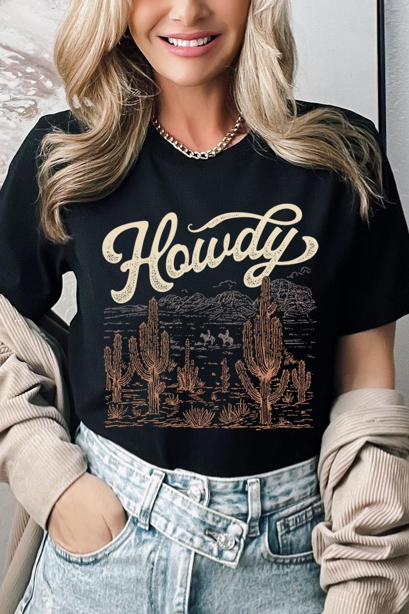 US3001-E3095 Howdy Desert Western Graphic Tee $12.5