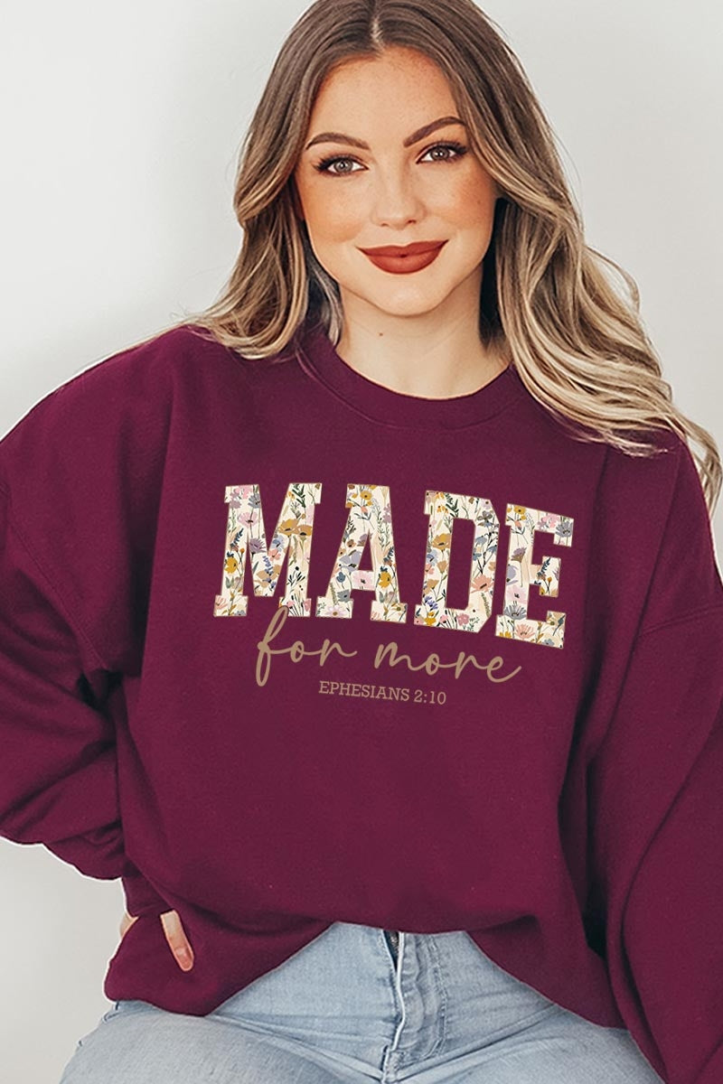 UL180P-E3068 Made for More Faith Graphic Plus Sweatshirt $25