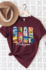 US3001P-E3061MI Michigan State Brushstroke Graphic Plus Tee $16