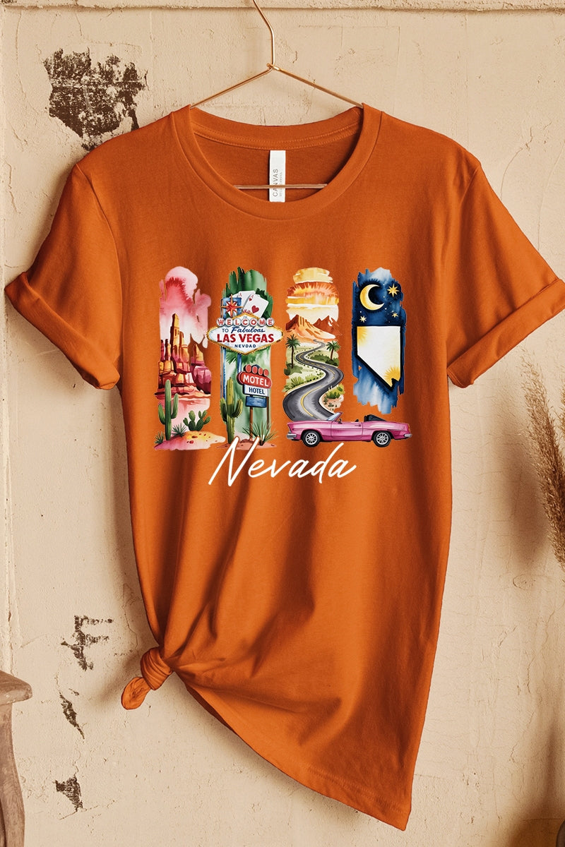US3001-E3061NV Nevada State Brushstroke Graphic Tee $12.5