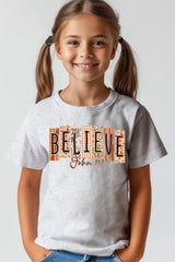 US3001Y-E3167Z Believe Fall Christian Kids Graphic Tee $11