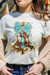 US3001-E3184 Turquoise Christmas Tree Graphic Tee $12.5