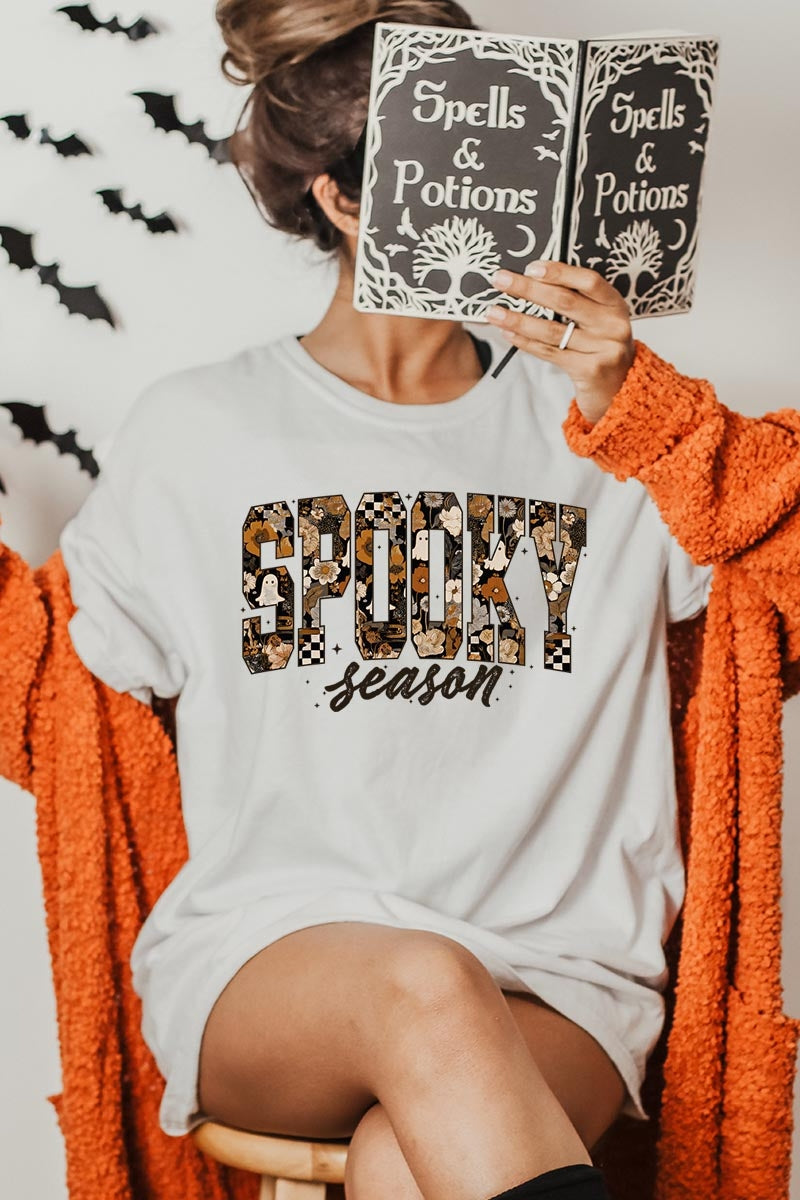 US3001P-E3105 Spooky Season Halloween Graphic Plus Tee $16