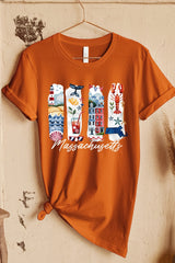 US3001-E3061MA Massachusetts State Brushstroke Graphic Tee $12.5