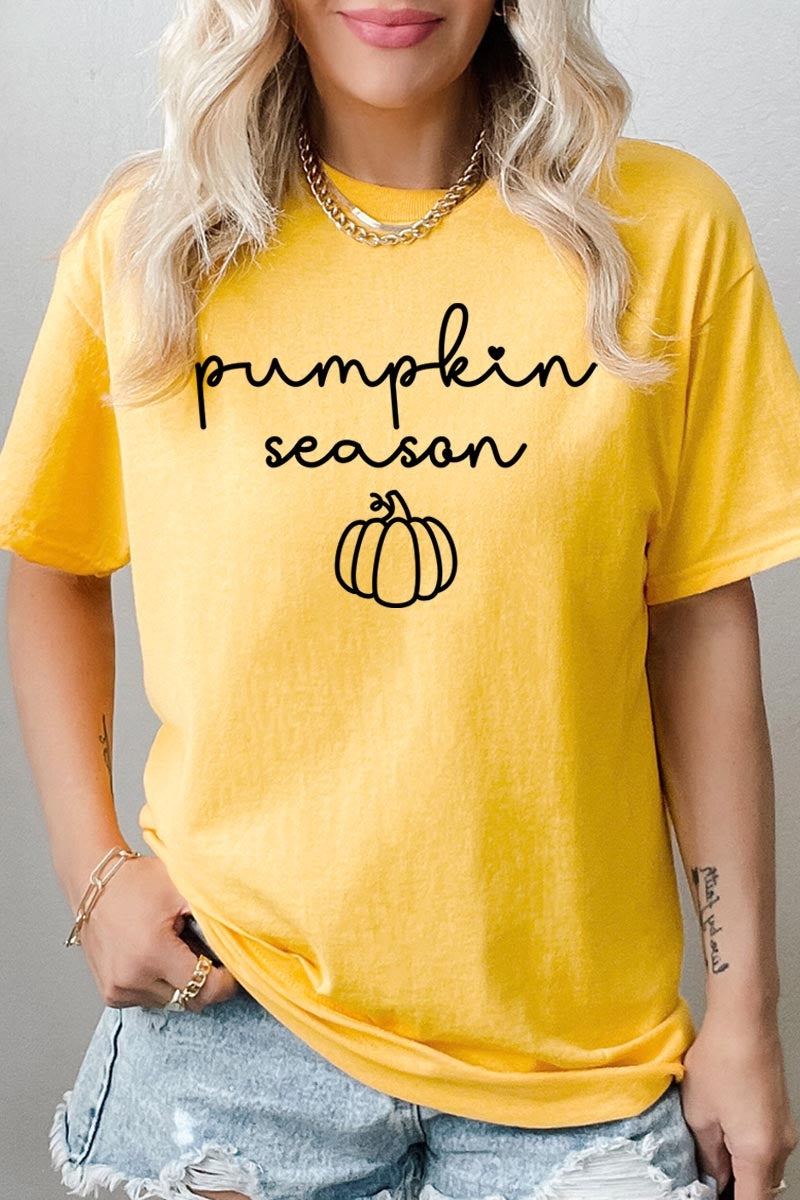 5000-E3152 Pumpkin Season Graphic Heavy Cotton Tee $9