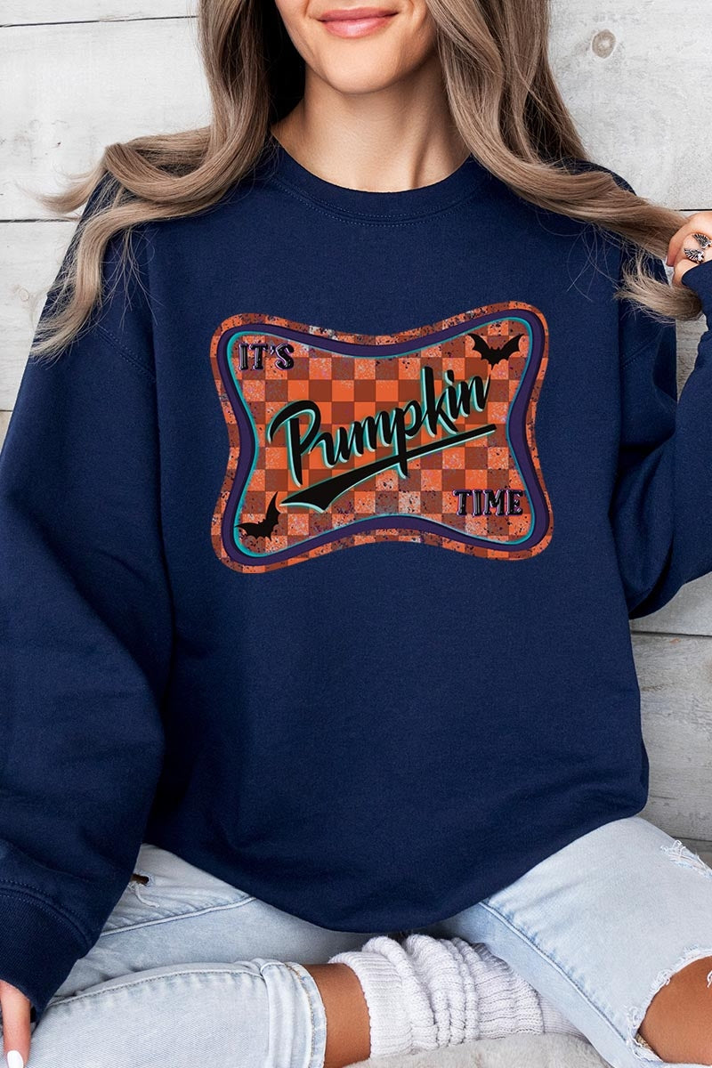 UL180P-E3144 Itu2019s pumpkin time Graphic Plus Sweatshirt $25