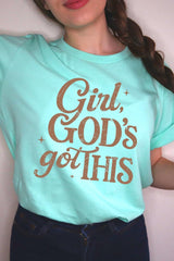 US3001-E3102 Girl, Godu2019s Got This Graphic Tee $12.5