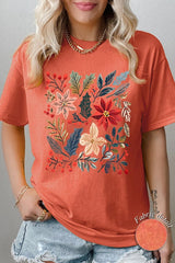 5000P-E3186 Floral Christmas Graphic Plus Heavy Cotton Tee $12.75