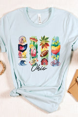 US3001-E3061OH Ohio State Brushstroke Graphic Tee $12.5