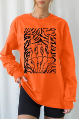 UL240P-E3177 Skeleton Hands Zebra Graphic Plus Long Sleeve Tee $17