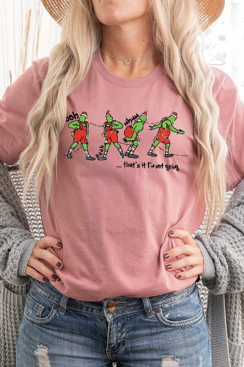 US3001P-E3203 Grinch Dance Funny Christmas Graphic Plus Tee $16