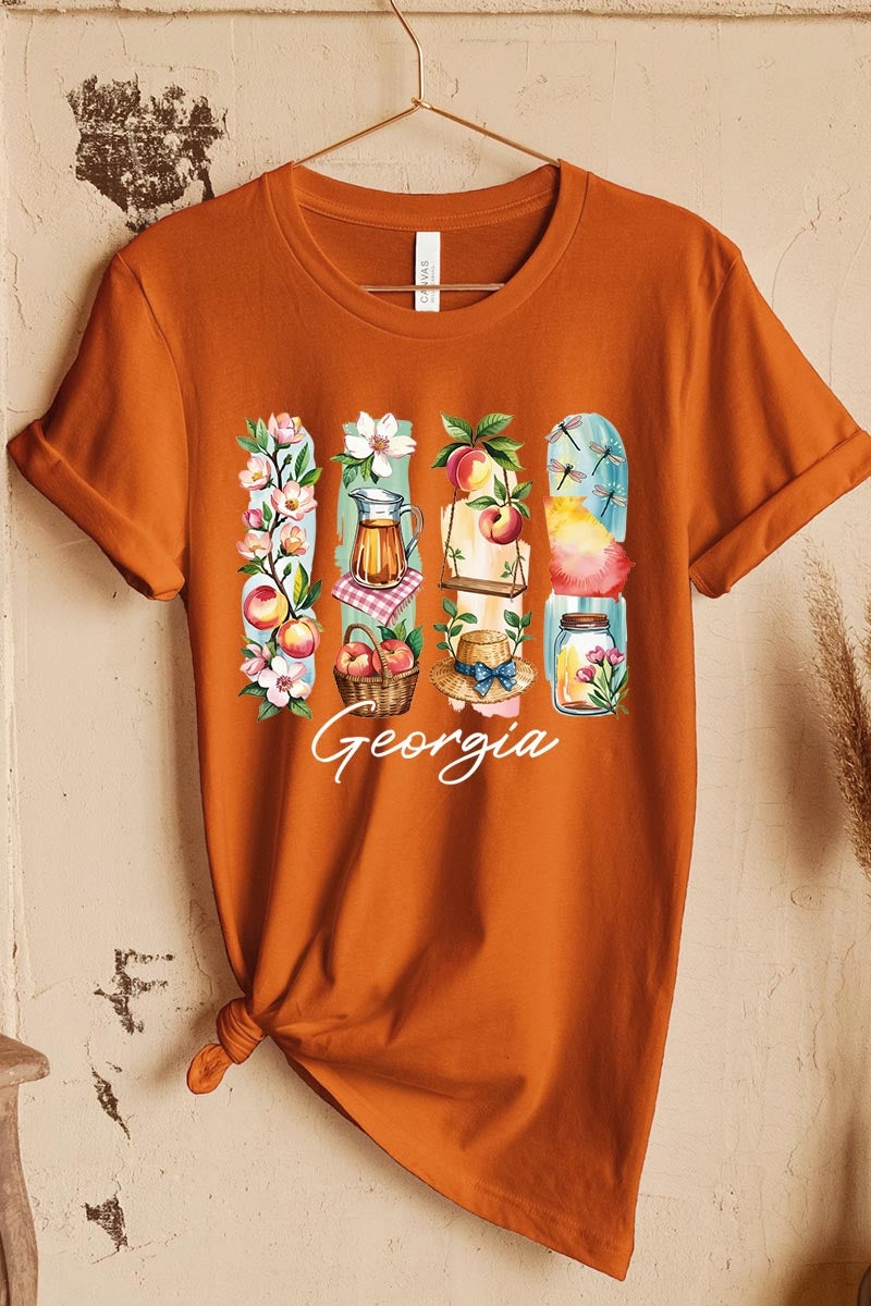 US3001P-E3061GA Georgia State Brushstroke Graphic Plus Tee $16