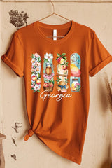US3001P-E3061GA Georgia State Brushstroke Graphic Plus Tee $16