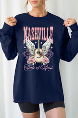 UL240-E3157 Nashville Rose Graphic Long Sleeve Tee $13.75