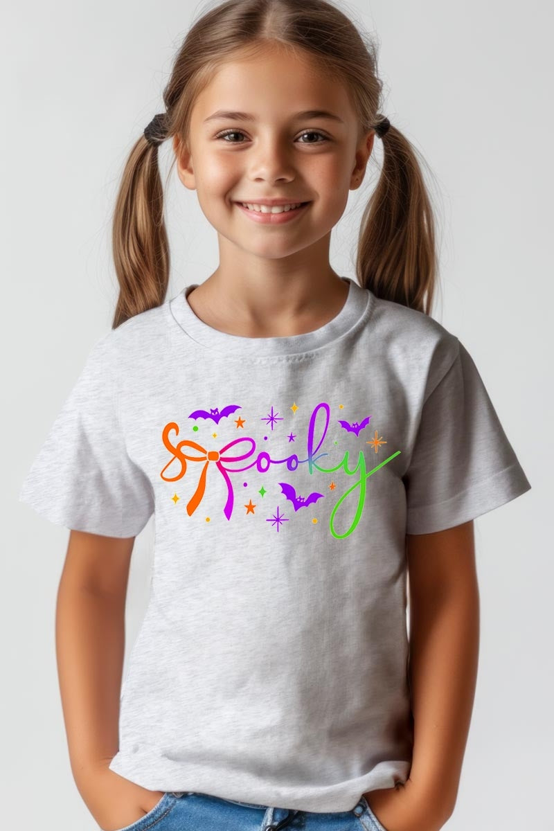 US3001Y-E3109Z Spooky Halloween Kids Graphic Tee $11