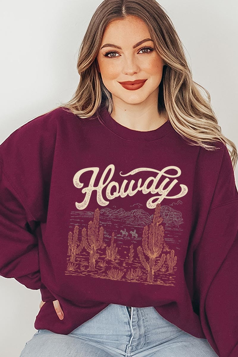 UL180-E3095 Howdy Desert Western Graphic Sweatshirt $20
