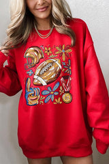UL180-E3072 Retro Floral Football Graphic Sweatshirt $20