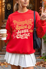 UL180-E3164 Pumpkin Spice & Jesus Graphic Sweatshirt $20