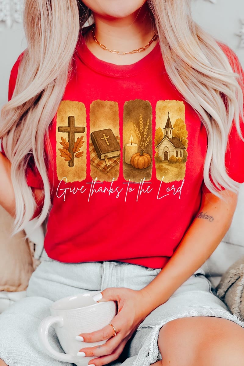 US3001P-E3169 Give Thanks To The Lord Graphic Plus Tee $16