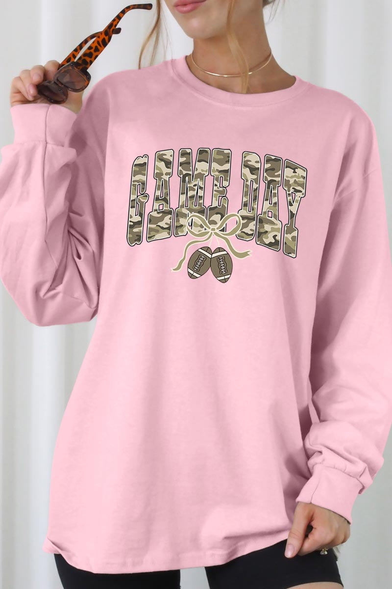 UL240P-E3131 Football Game Day Camo Plus Long Sleeve Tee $17