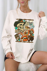 UL240P-E3096 Vintage Western Collage Plus Long Sleeve Tee $17