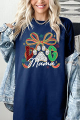 5000-E3194 Dog Mama Christmas Paw Graphic Heavy Cotton Tee $9