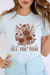 US3001-E3116 God Is Good Floral Graphic Tee $12.5