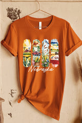 US3001-E3061NE Nebraska State Brushstroke Graphic Tee $12.5