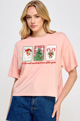 CTS-E3201 Most Wonderful Time Graphic Relaxed Crop Top $11