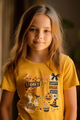 US3001Y-E3084Z Halloween collage Kids Graphic Tee $11
