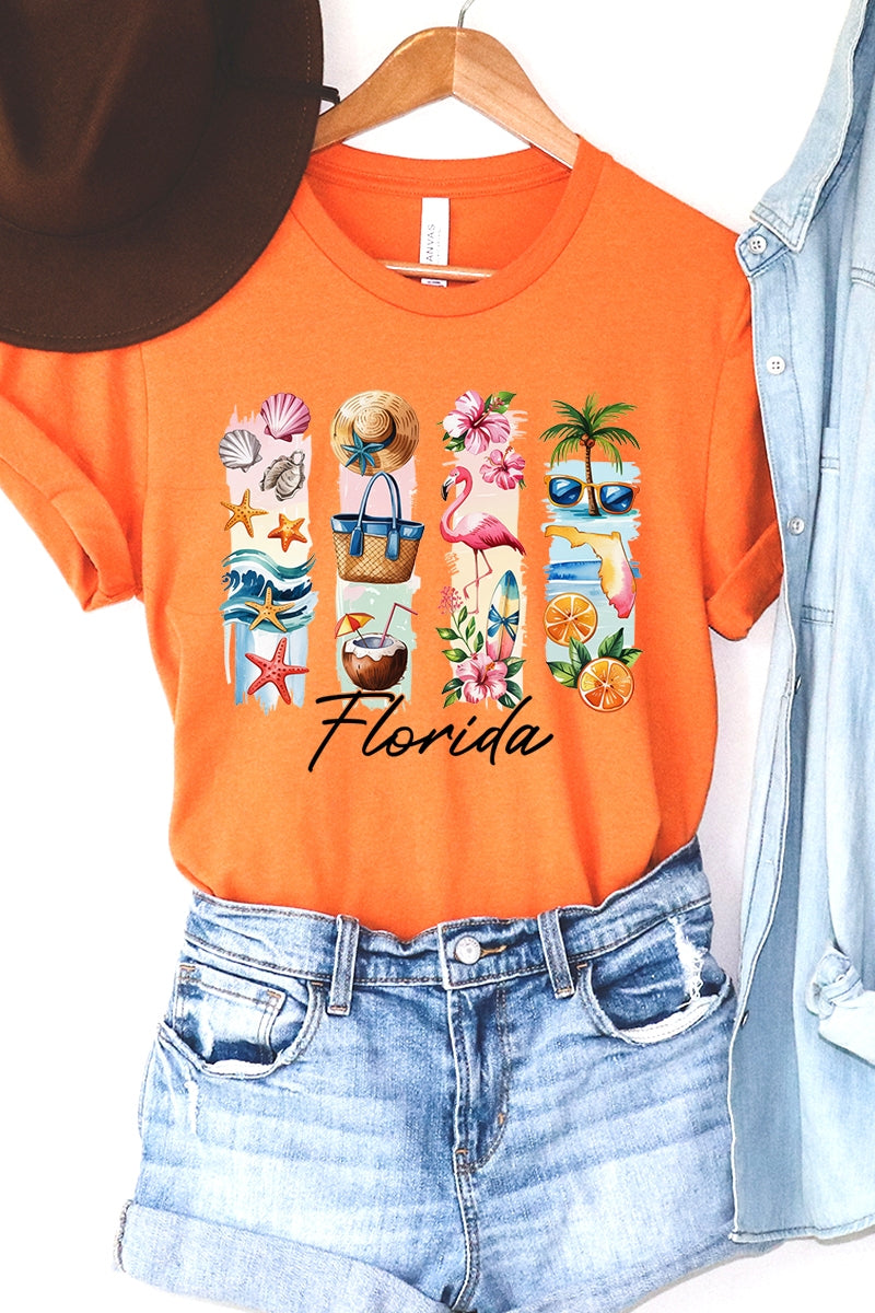 US3001P-E3061FL Florida State Brushstroke Graphic Plus Tee $16