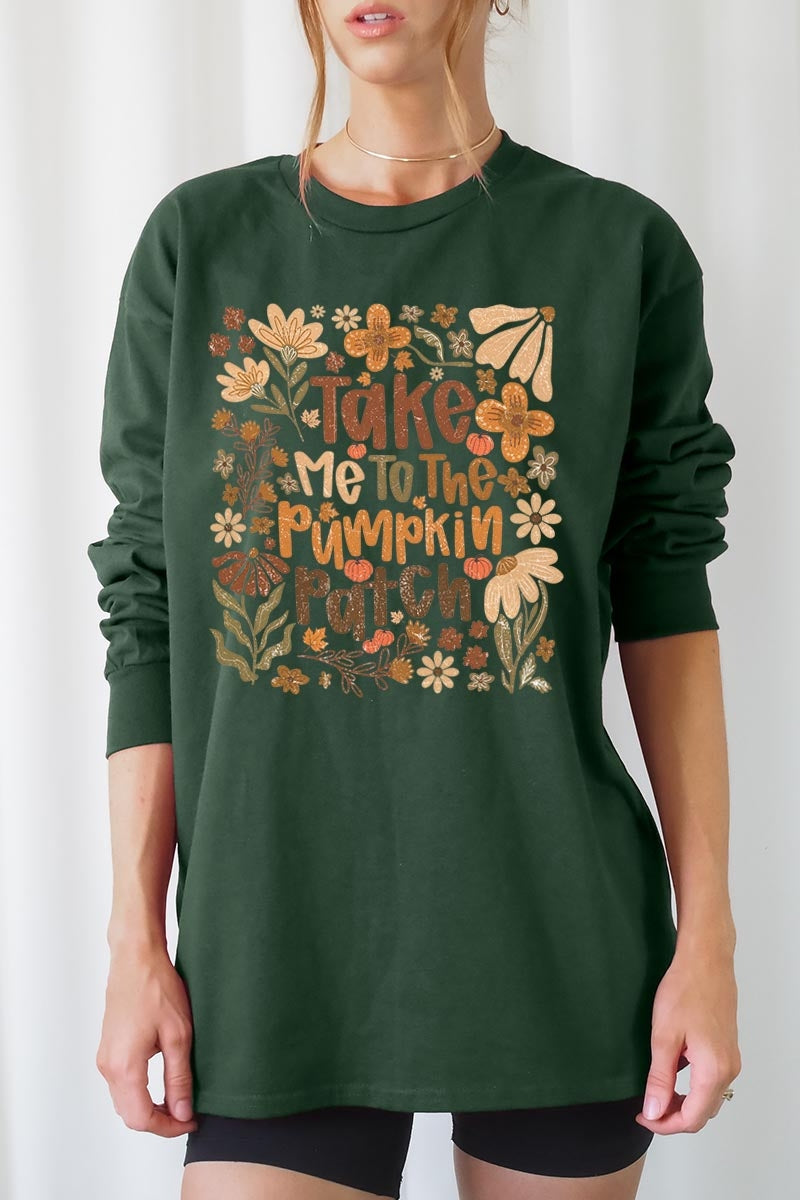 UL240-E3136 Take Me To The Pumpkin Patch Long Sleeve Tee $13.75