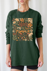 UL240P-E3136 Take Me To The Pumpkin Patch Plus Long Sleeve Tee $17