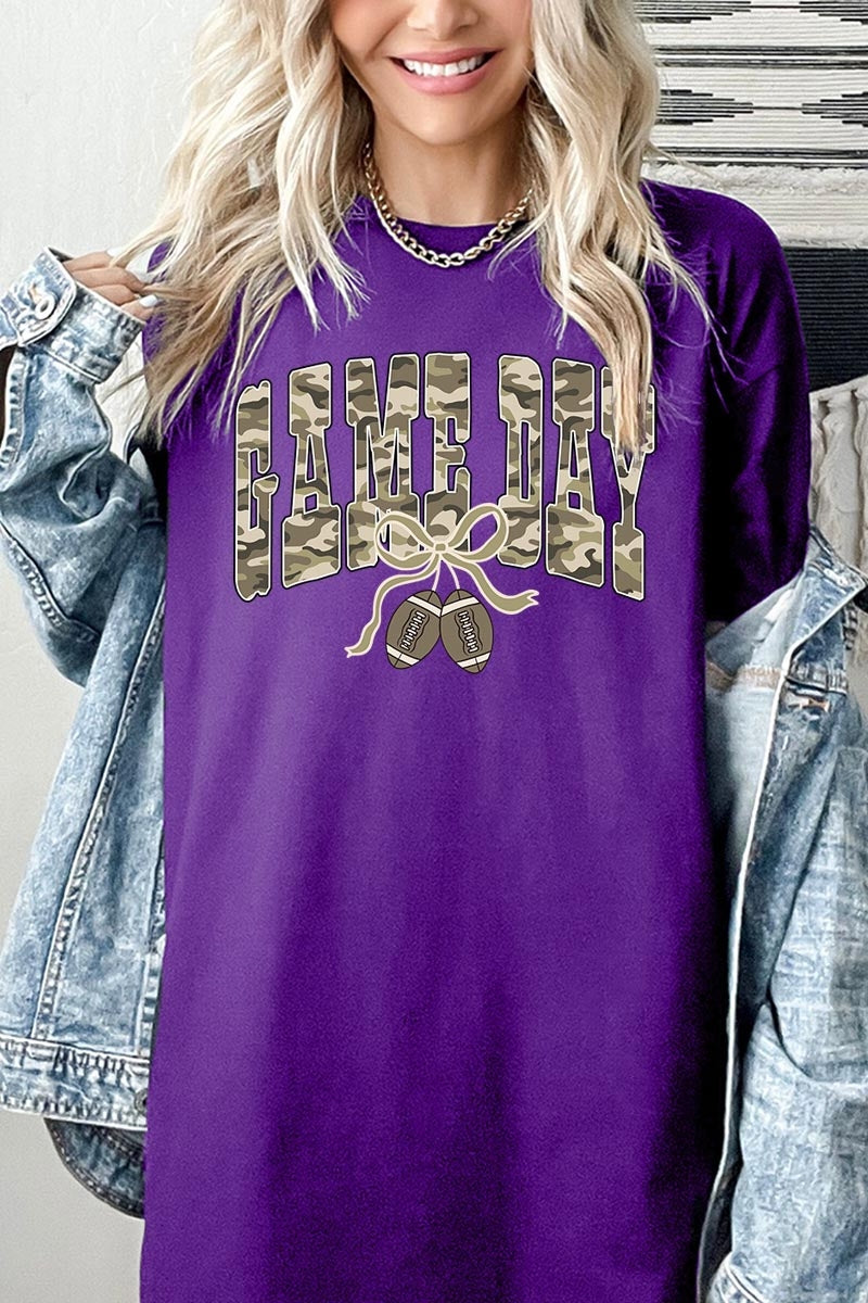 5000P-E3131 Football Game Day Camo Plus Heavy Cotton Tee $12.75