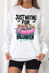 UL240P-E3138 Just Waiting For Halloween Plus Long Sleeve Tee $17