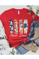US3001P-E3061RI Rhode Island State Brushstroke Graphic Plus Tee $16