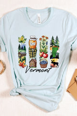 US3001-E3061VT Vermont State Brushstroke Graphic Tee $12.5