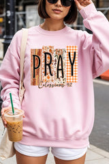 UL180-E3166 Pray Fall Christian Graphic Sweatshirt $20