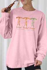 UL240-E3111 Grateful Thankful Blessed Graphic Long Sleeve Tee $13.75